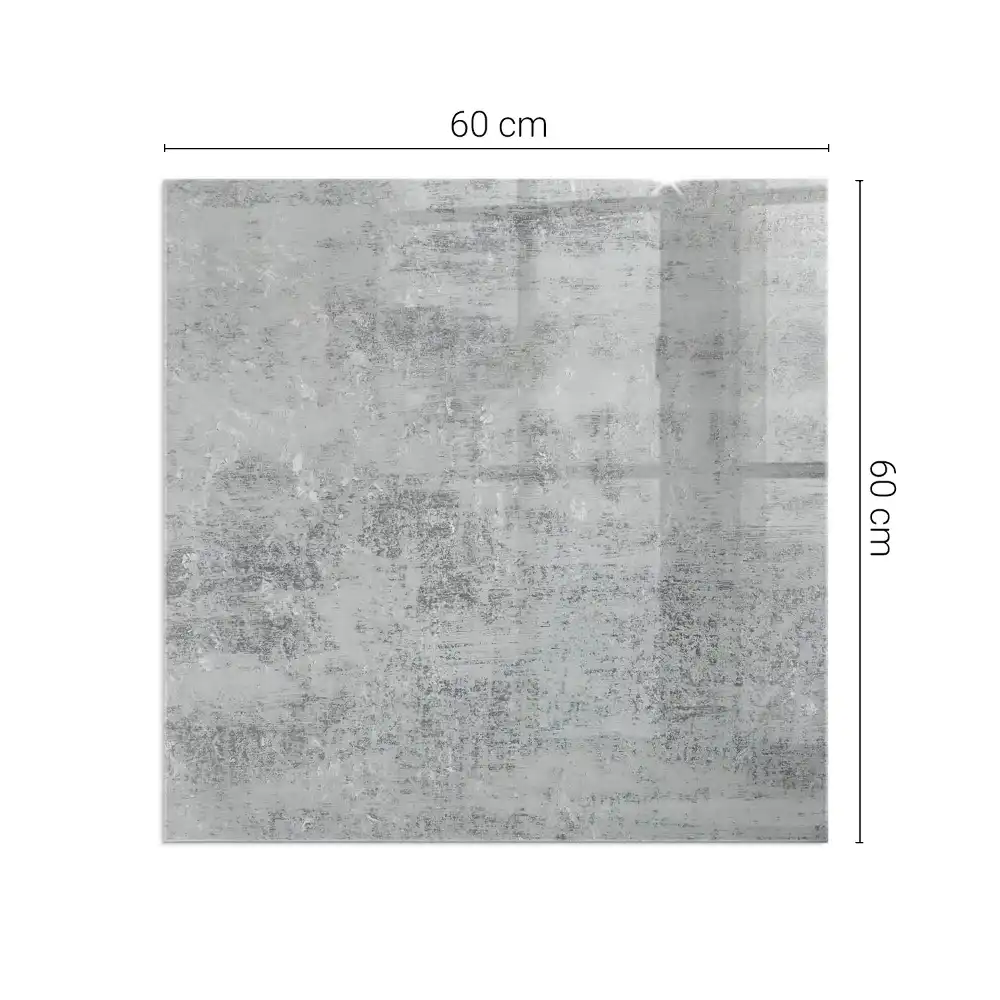 Plaque en verre carrée pour cheminée avec motif abstrait