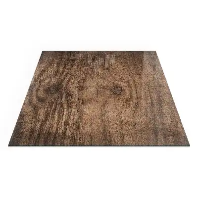 Plaque de protection carrée pour cheminée motif bois naturel