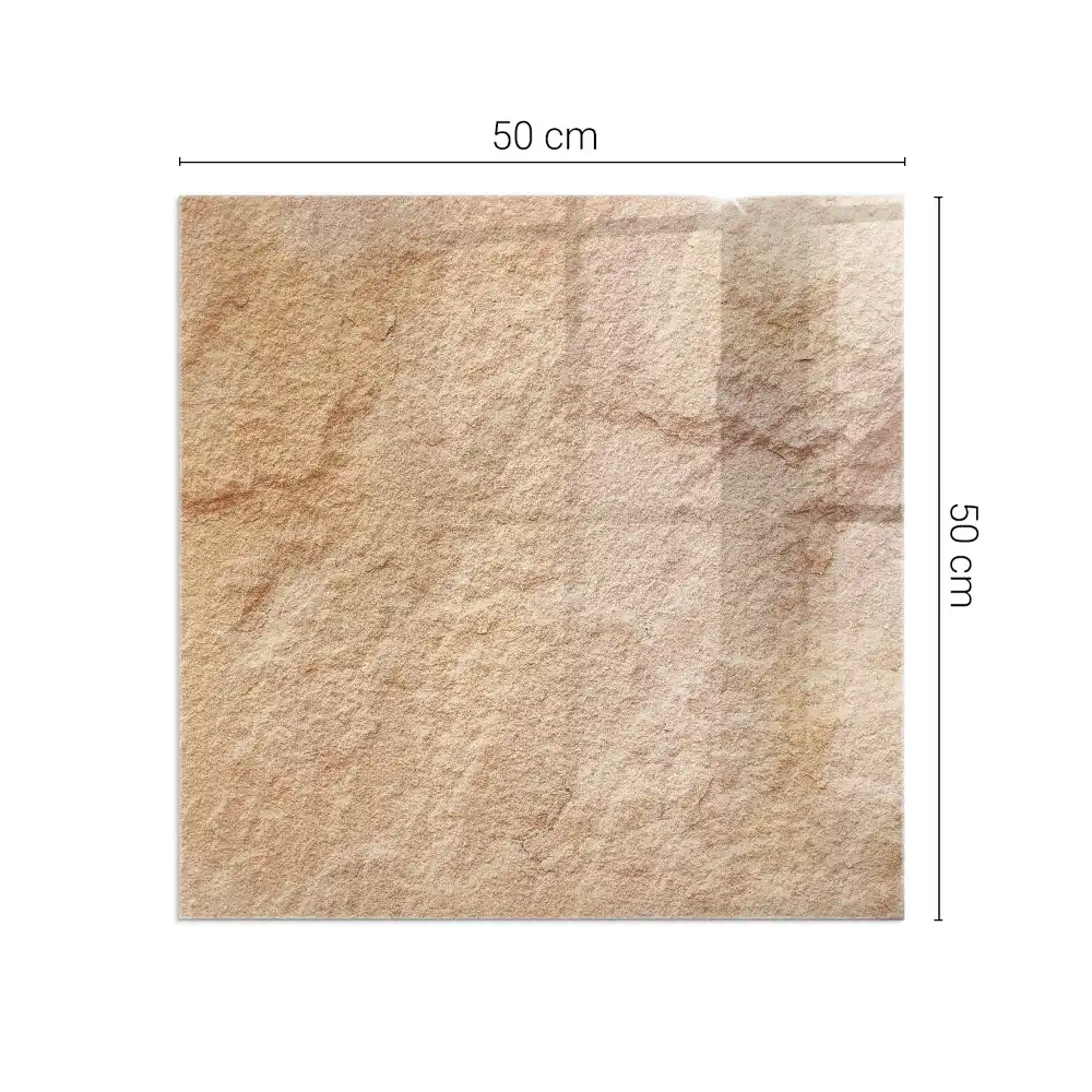 Plaque de cheminée carrée en verre effet pierre naturelle