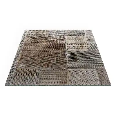 Plaque de sol carrée pour cheminée avec motif feuille perforée