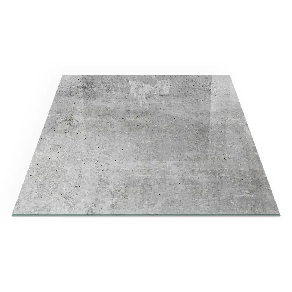 Plaque de protection carrée pour cheminée aspect béton brut