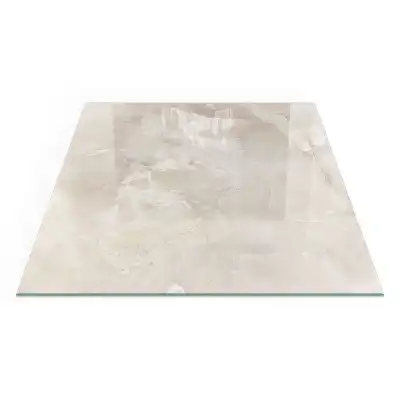 Plaque de protection carrée en verre pour cheminée motif marbre naturel