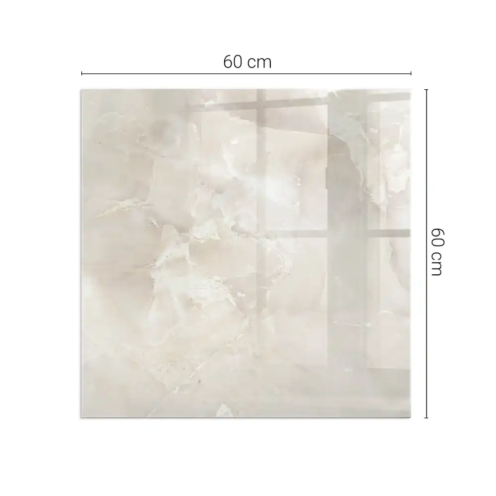 Plaque de protection carrée en verre pour cheminée motif marbre naturel