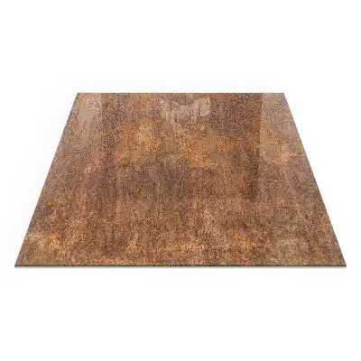 Plaque de protection carrée pour cheminée avec effet métal rouillé