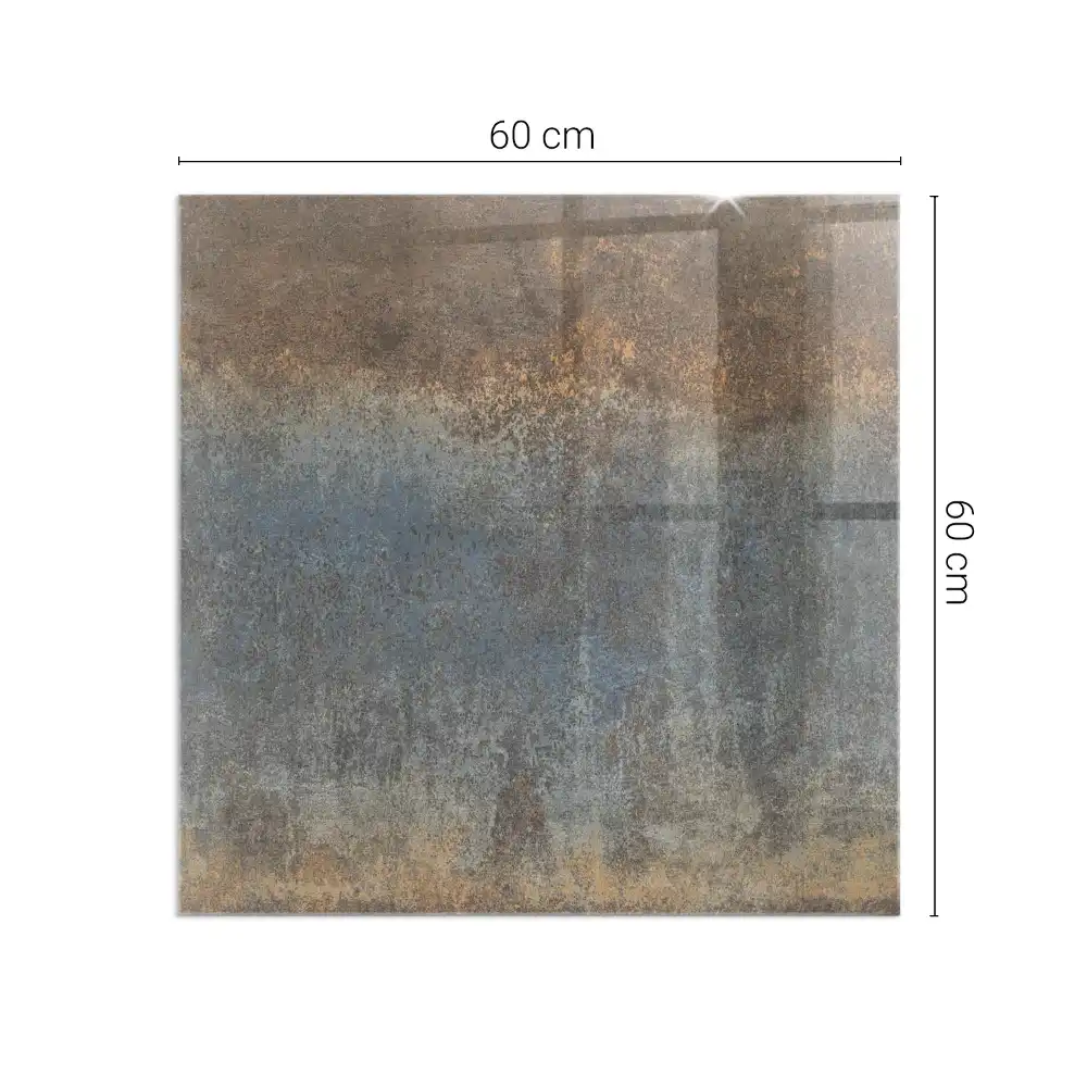 Plaque de sol carrée pour cheminée au motif abstrait texturé