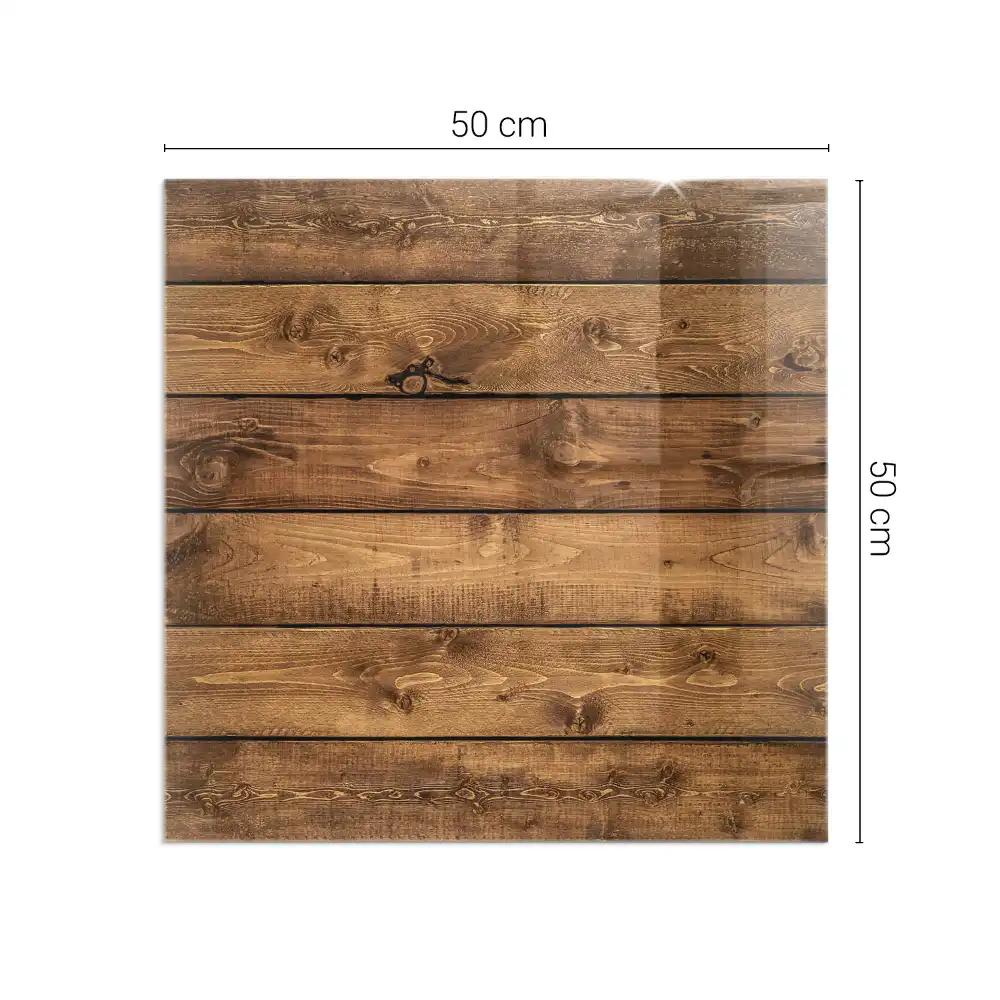 Plaque de sol carrée pour cheminée aspect bois