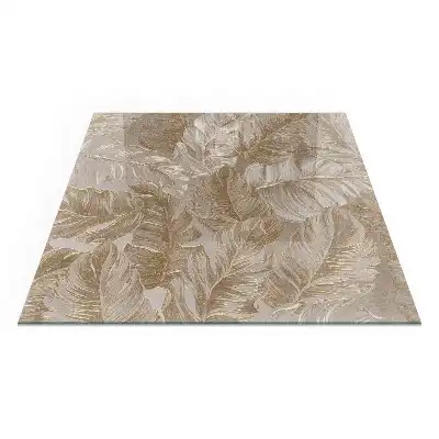 Plaque de sol carrée pour cheminée à motifs feuilles