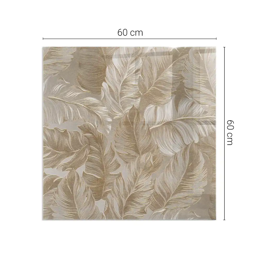Plaque de sol carrée pour cheminée à motifs feuilles