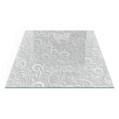 Plaque de sol carrée pour cheminée au motif végétal