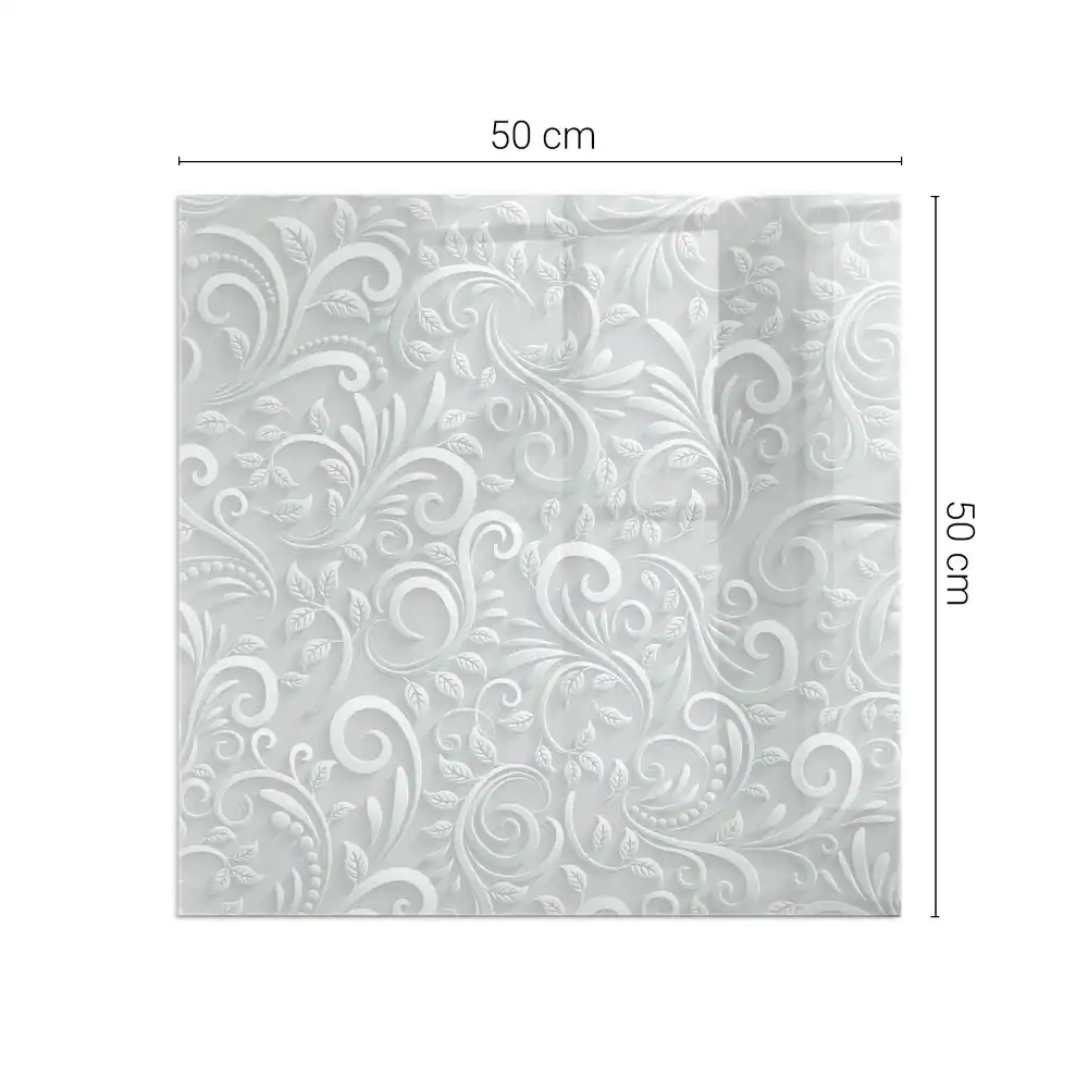 Plaque de sol carrée pour cheminée au motif végétal
