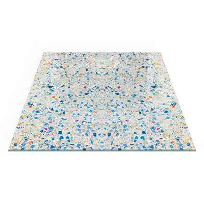 Plaque de sol carrée pour cheminée avec motif abstrait