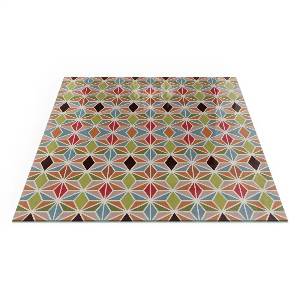 Plaque de sol carrée pour cheminée à motifs polygonaux