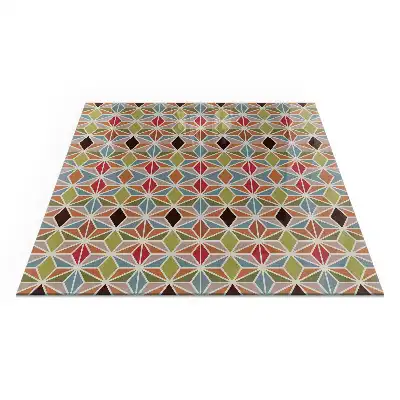 Plaque de sol carrée pour cheminée à motifs polygonaux