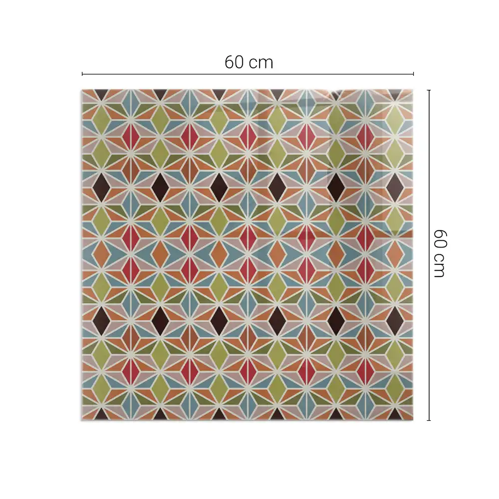 Plaque de sol carrée pour cheminée à motifs polygonaux