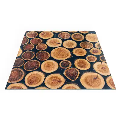 Plaque de sol carrée pour cheminée avec motif bois découpé