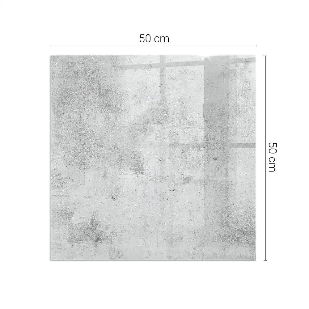 Plaque de sol carrée en verre pour cheminée texture béton brut