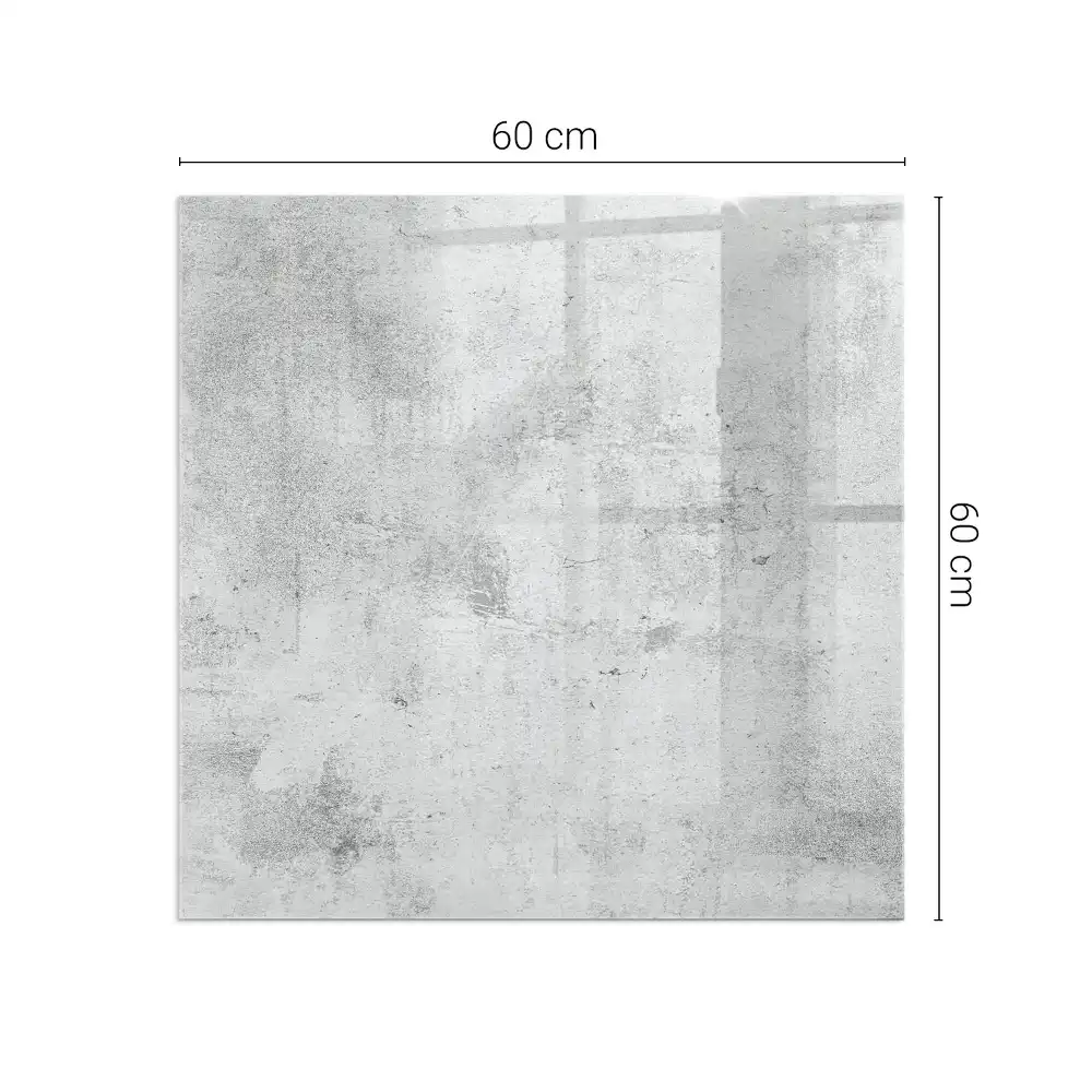 Plaque de sol carrée en verre pour cheminée texture béton brut