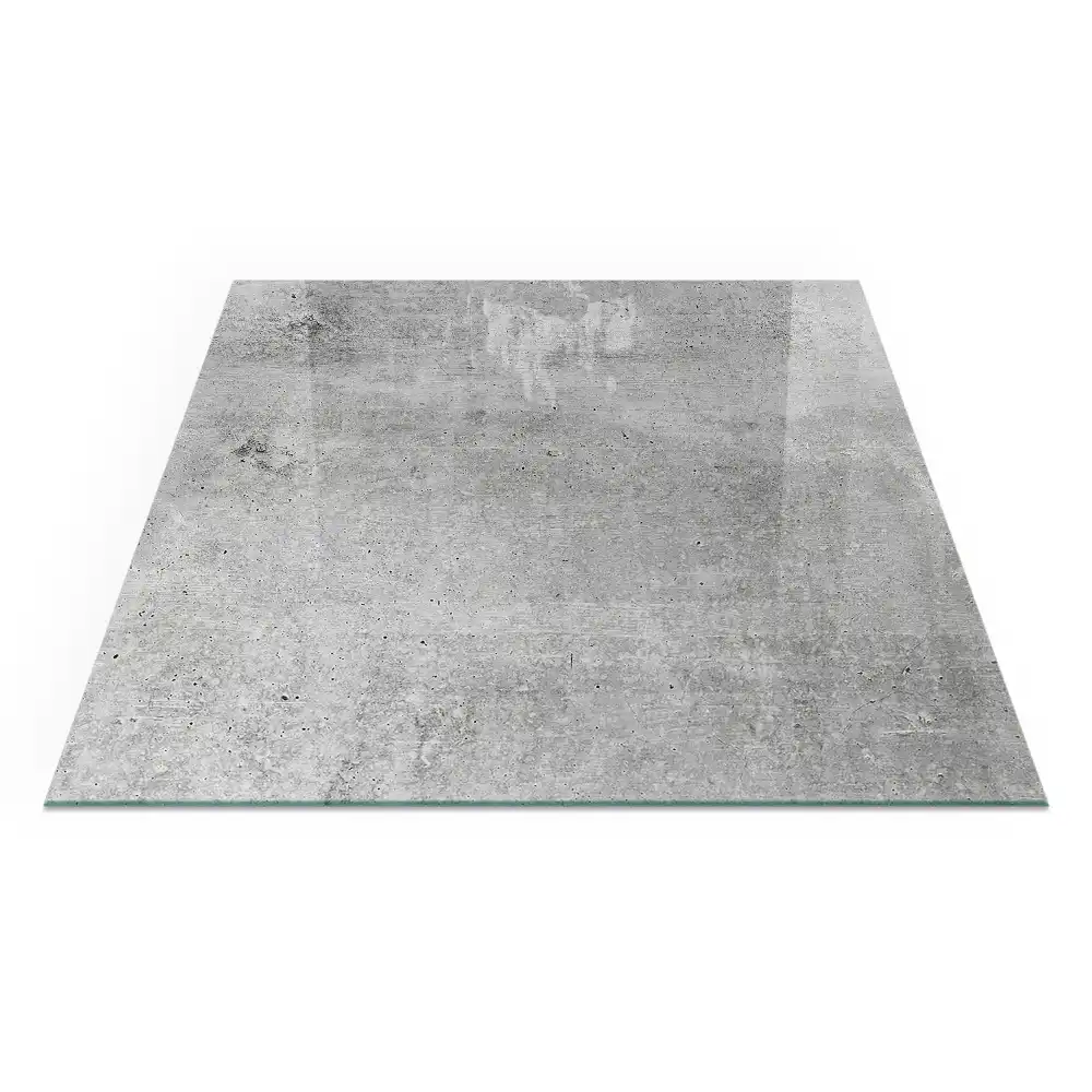 Plaque de sol carrée pour cheminée aspect béton brut