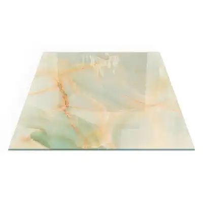 Plaque de protection carrée pour cheminée avec motif marbre abstrait