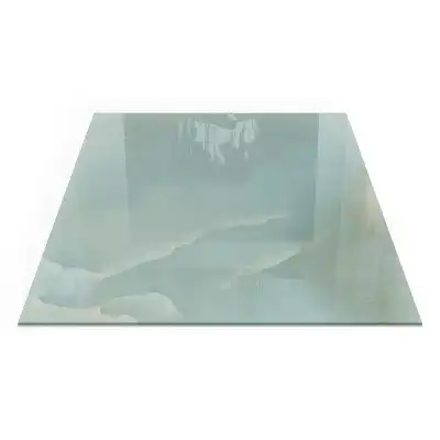 Plaque de protection carrée pour cheminée avec motif marbré