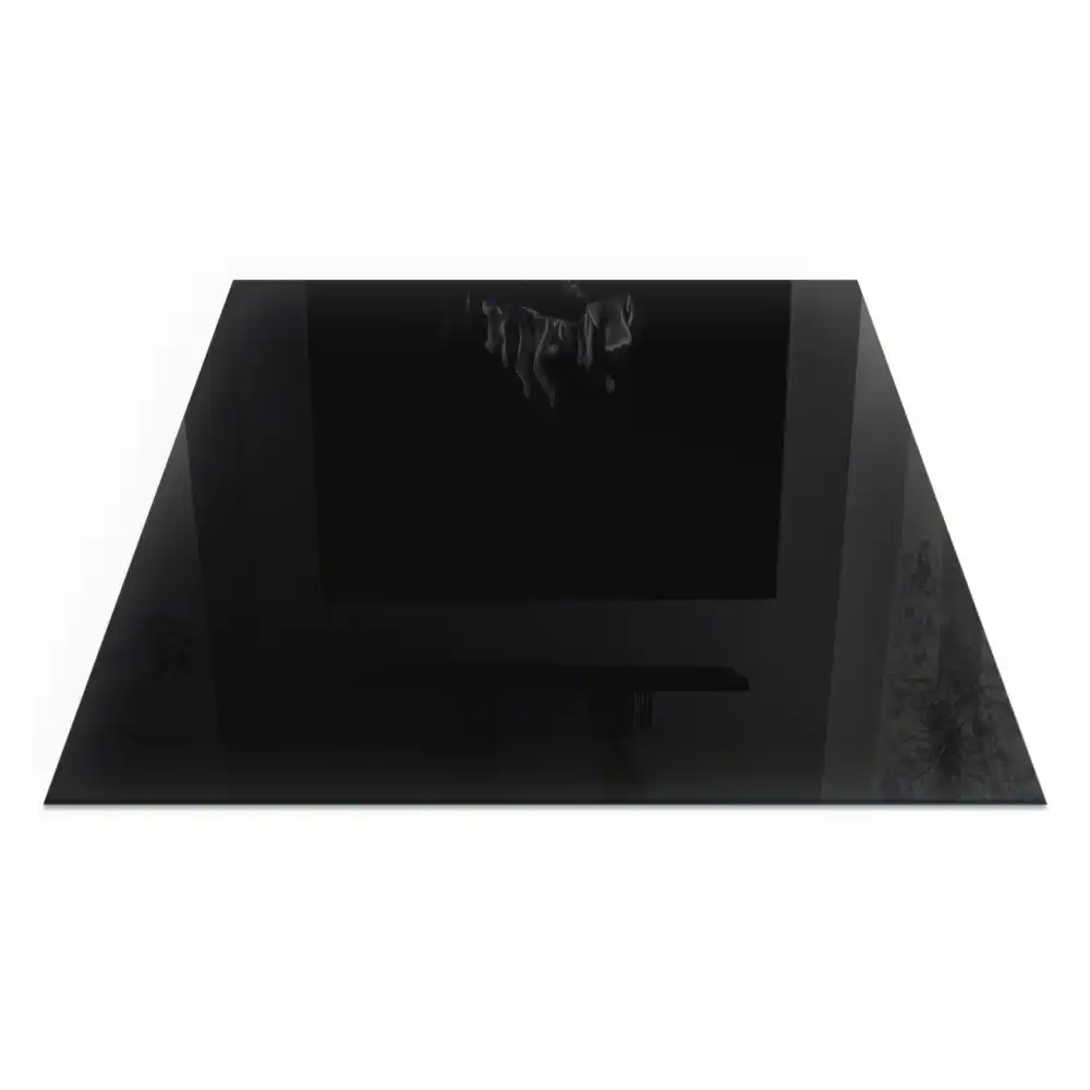 Plaque de protection carrée en verre pour cheminée couleur noire