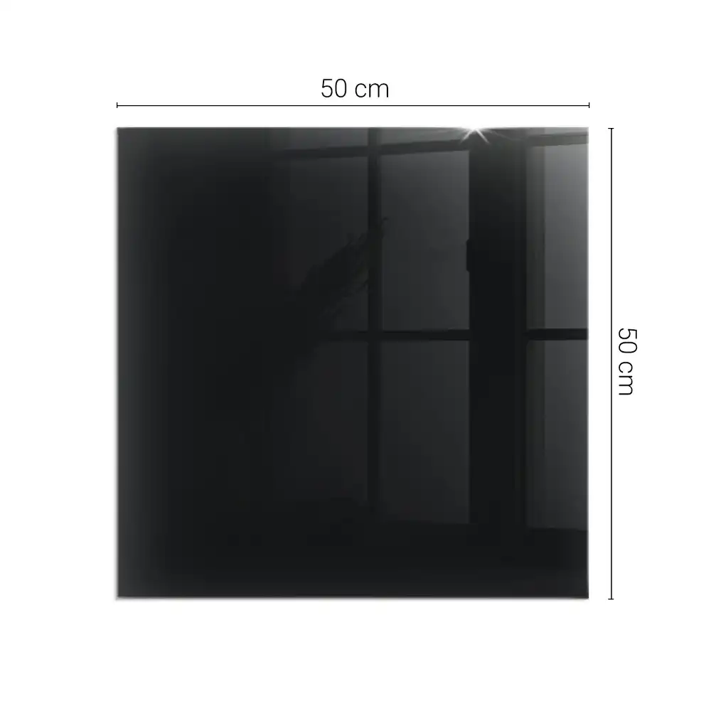 Plaque de protection carrée en verre pour cheminée couleur noire