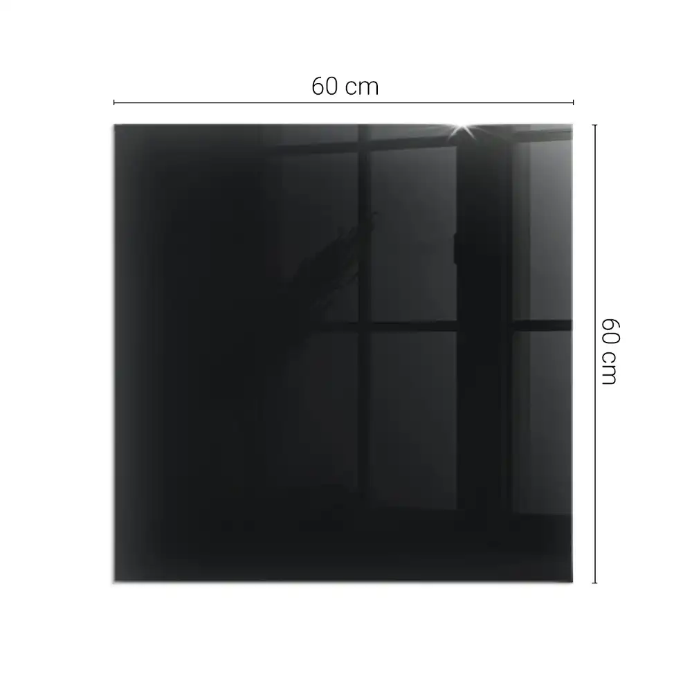 Plaque de protection carrée en verre pour cheminée couleur noire