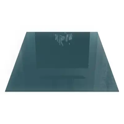 Plaque de sol carrée pour cheminée couleur bleu océan