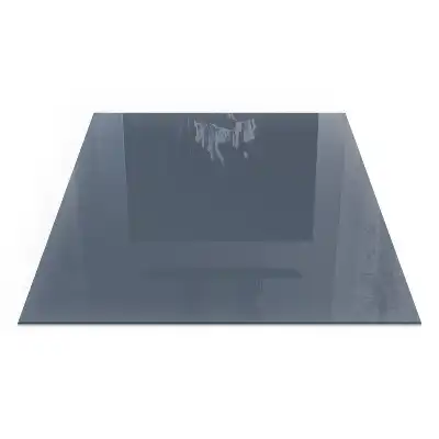 Plaque de cheminée carrée en verre bleu foncé