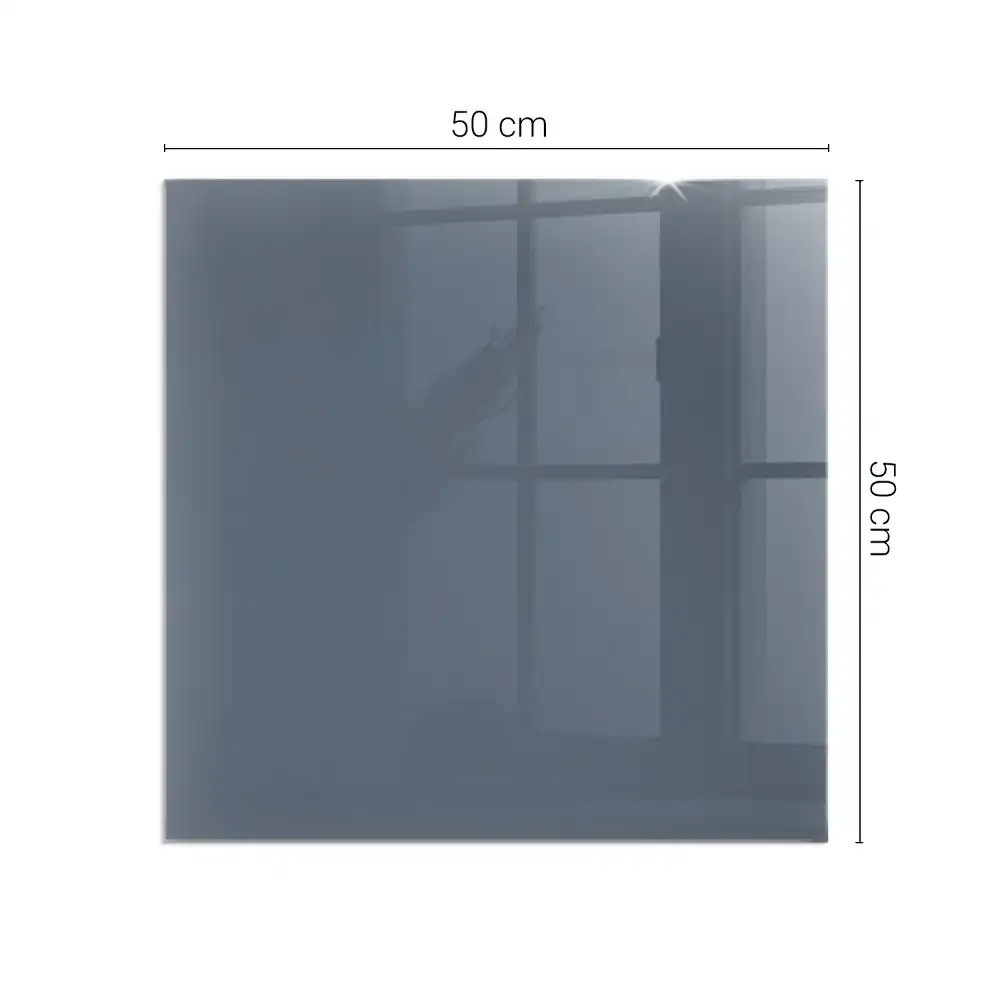 Plaque de cheminée carrée en verre bleu foncé