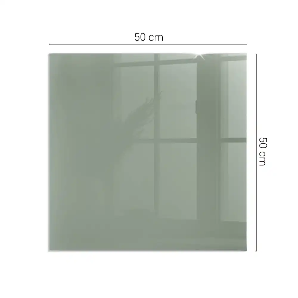 Plaque de cheminée carrée en verre gris-vert