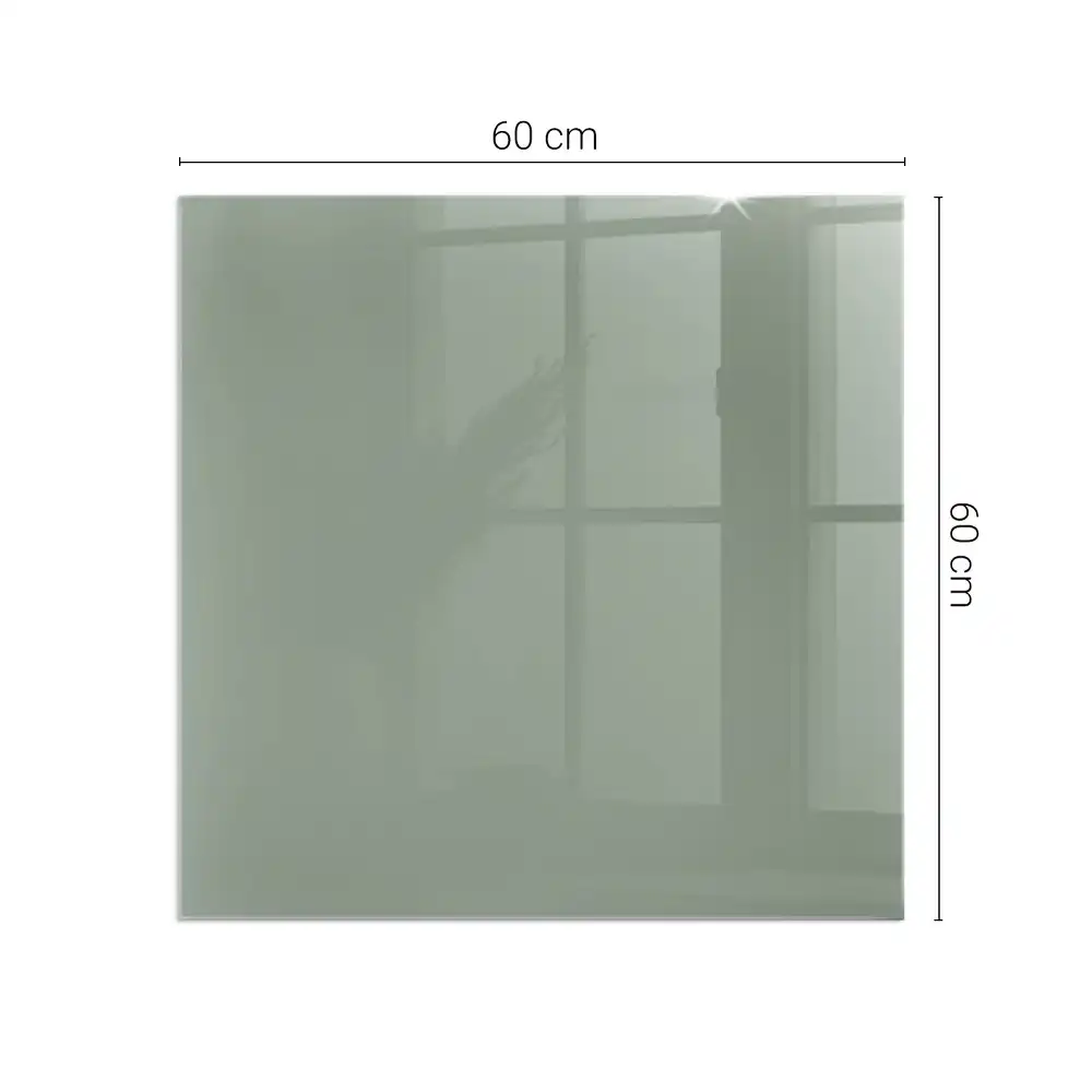 Plaque de cheminée carrée en verre gris-vert
