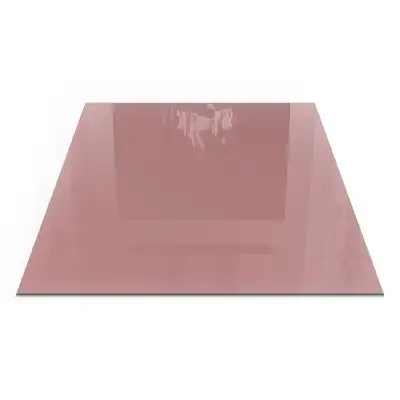 Plaque de cheminée carrée en verre rose