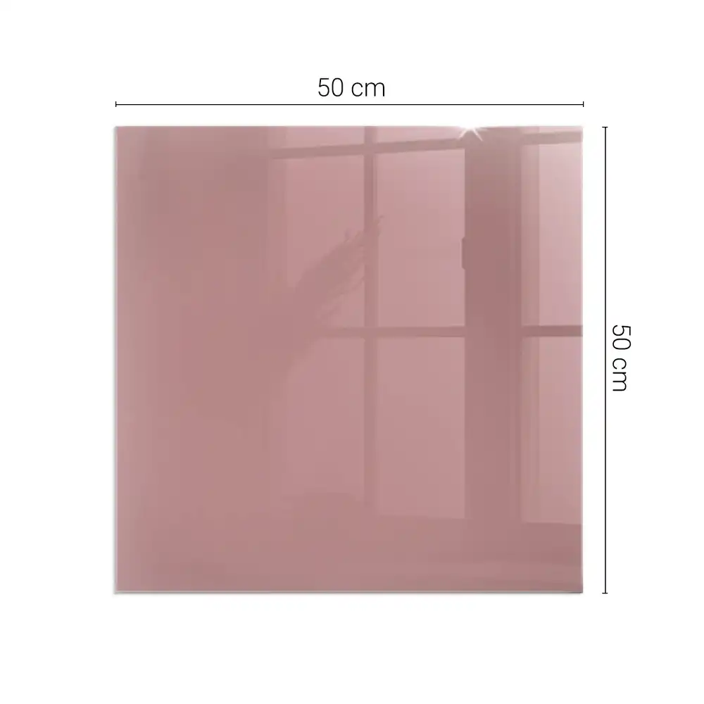 Plaque de cheminée carrée en verre rose