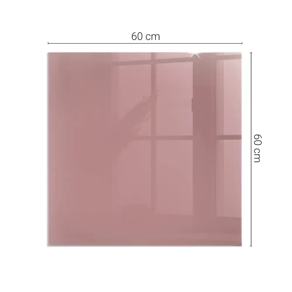 Plaque de cheminée carrée en verre rose