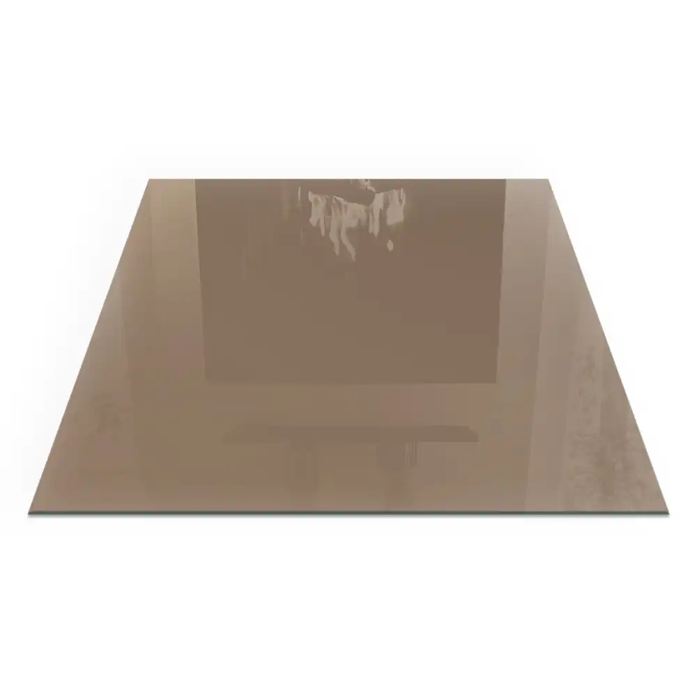 Plaque de cheminée carrée en verre brun