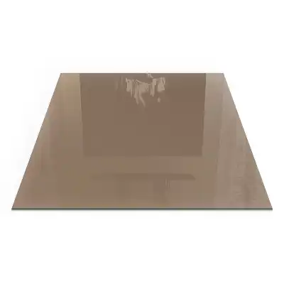 Plaque de cheminée carrée en verre brun