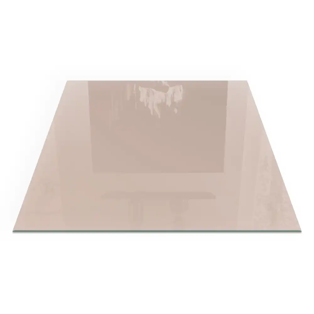 Plaque de cheminée carrée en verre brun clair