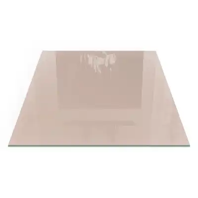 Plaque de cheminée carrée en verre brun clair