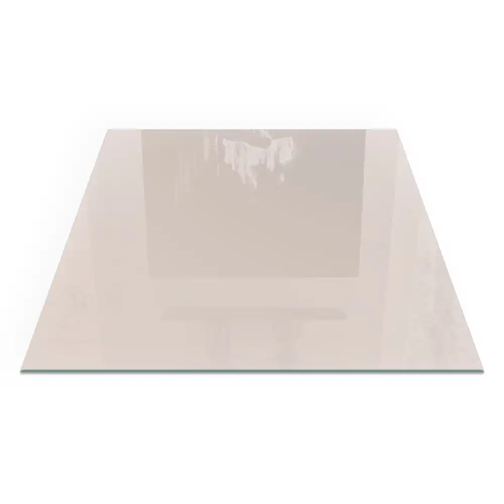 Plaque de cheminée carrée en verre rose pâle