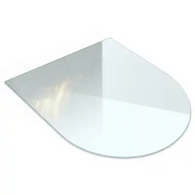 Plaque de sol semi-ovale pour poêle à bois en verre semi-transparent