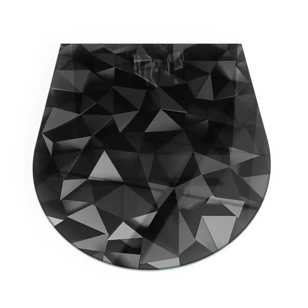 Plaque de sol pour cheminée forme semi-ovale avec motif géométrique tridimensionnel