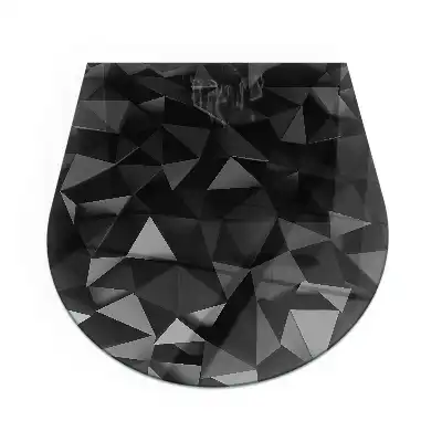 Plaque de sol pour cheminée forme semi-ovale avec motif géométrique tridimensionnel