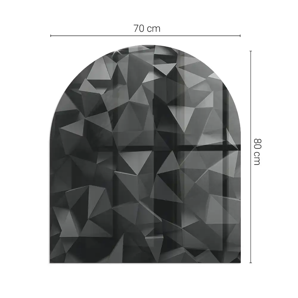 Plaque de sol pour cheminée forme semi-ovale avec motif géométrique tridimensionnel
