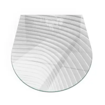 Plaque de protection semi-ovale en verre trempé pour poêle avec motif de vagues