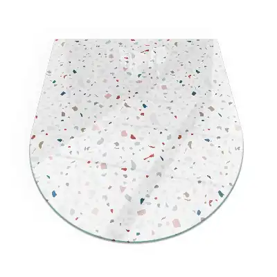 Plaque de protection en verre trempé semi-ovale pour poêle à bois avec motif petites formes