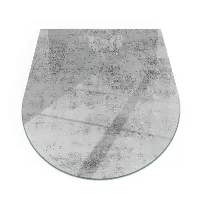 Plaque de protection en verre trempé semi-ovale pour poêle cheminée avec texture abstraite