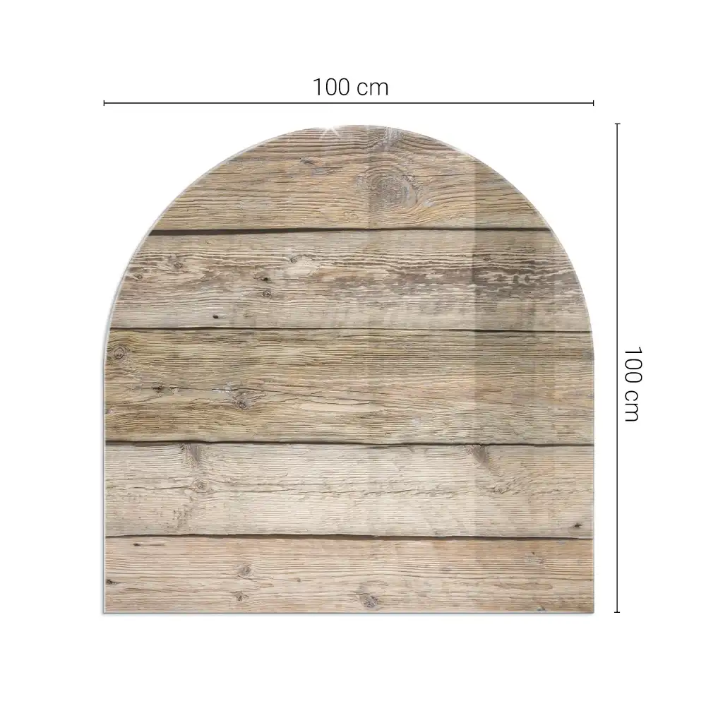 Plaque de sol semi-ovale en verre pour poêle à bois