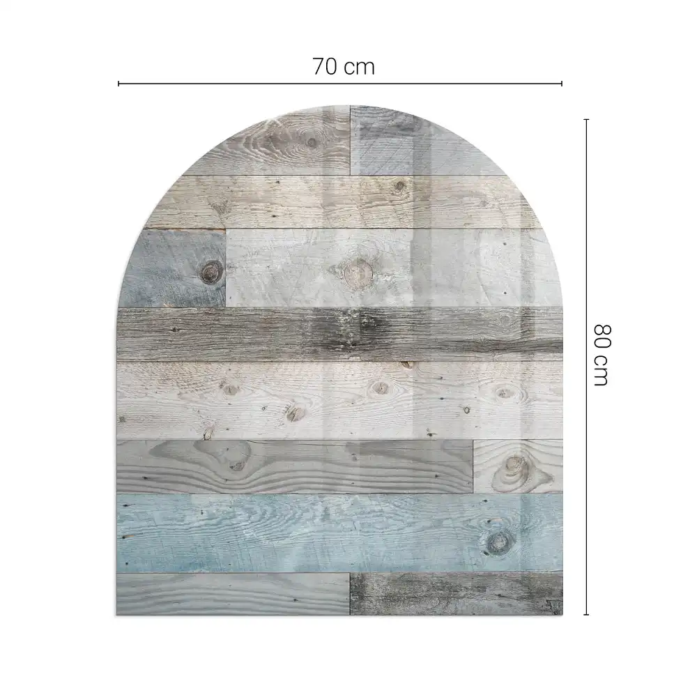 Plaque de sol semi-ovale en verre pour cheminée disponible en plusieurs teintes