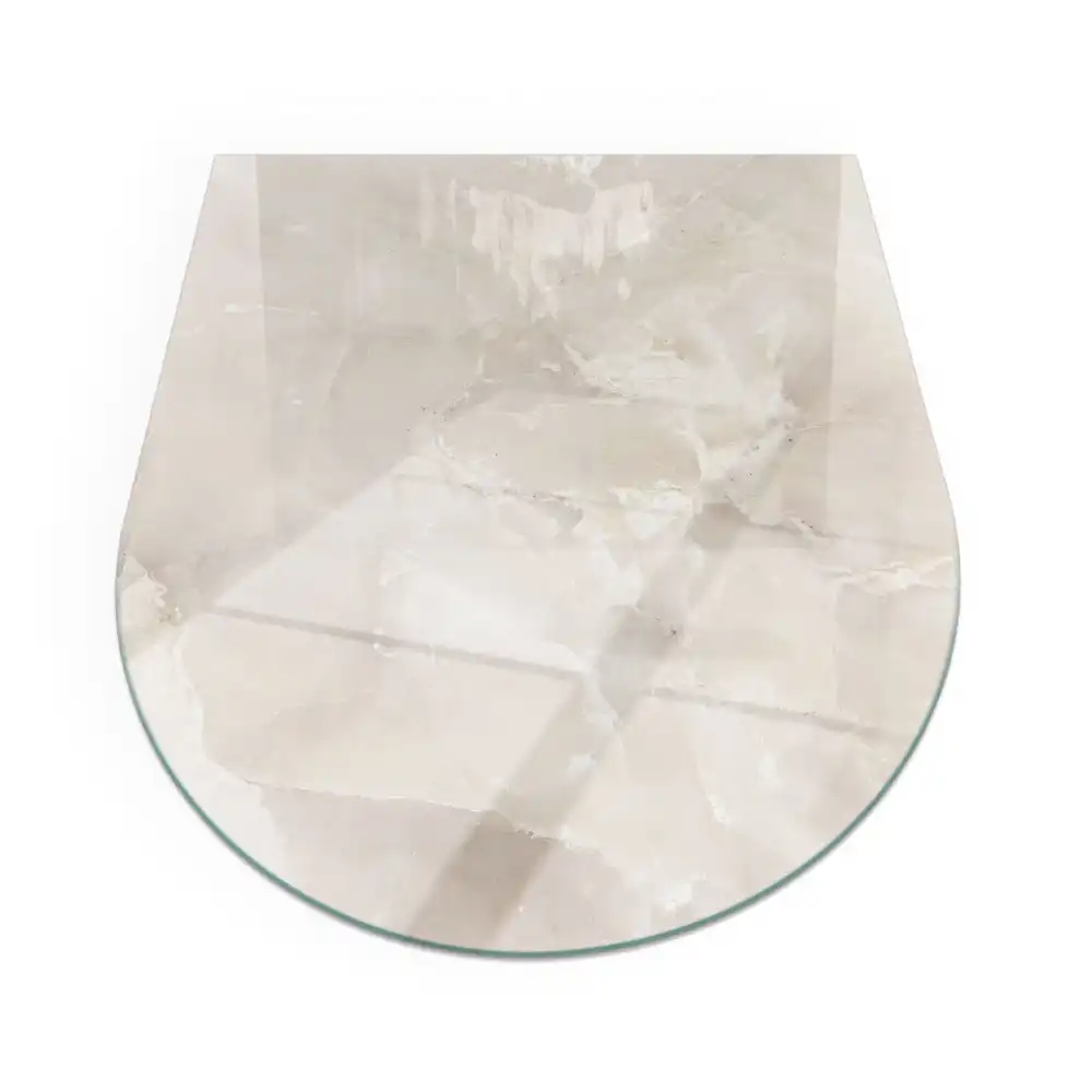 Plaque de sol semi-ovale pour cheminée en marbre naturel